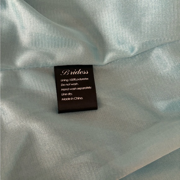 Long Formal Blue Dress (new with tags) Spaghetti Straps, Split-Front, Backless, - Picture 14 of 14